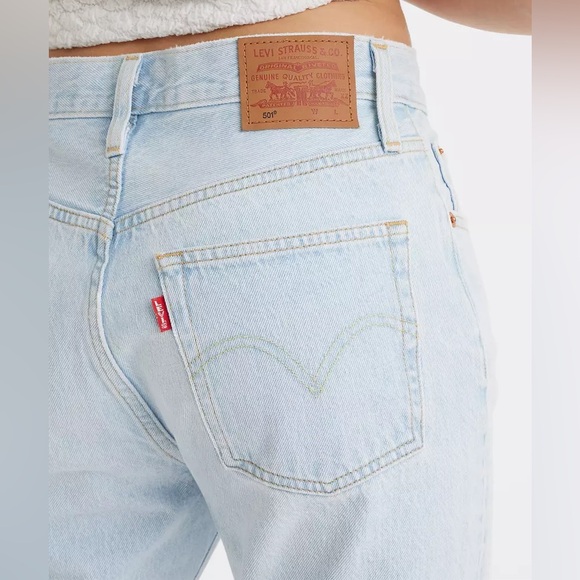 Levi's Premium 501 ORIGINAL FIT JEANS Light Wash High Rise Straight Leg New - Picture 5 of 9